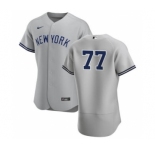 Men's Nike New York Yankees #77 Clint Frazier Gray Road 2020 Authentic Player Baseball Jersey