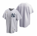 Men's Nike New York Yankees Blank White Cooperstown Collection Home Stitched Baseball Jersey
