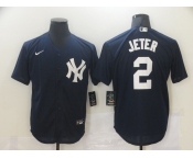 Nike Men's New York Yankees #2 Derek Jeter Authentic Navy Blue Cool Base Baseball Jersey