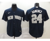 Nike Men's New York Yankees #24 Gary Sanchez Authentic Navy Blue Cool Base Baseball Jersey