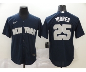 Nike Men's New York Yankees #25 Gleyber Torre Authentic Navy Blue Cool Base Baseball Jersey
