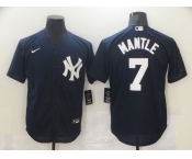 Nike Men's New York Yankees #7 Mickey Mantle Authentic Navy Blue Cool Base Baseball Jersey