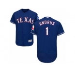 Men's Majestic Texas Rangers #1 Elvis Andrus Royal Blue Flexbase Authentic Collection MLB Jersey