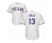 Men's Majestic Texas Rangers #13 Joey Gallo Authentic White Home Cool Base MLB Jersey