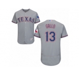 Men's Majestic Texas Rangers #13 Joey Gallo Grey Flexbase Authentic Collection MLB Jersey