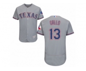 Men's Majestic Texas Rangers #13 Joey Gallo Grey Flexbase Authentic Collection MLB Jersey