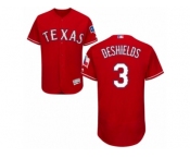 Men's Majestic Texas Rangers #3 Delino DeShields Red Flexbase Authentic Collection MLB Jersey