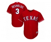 Men's Majestic Texas Rangers #3 Delino DeShields Replica Red Alternate Cool Base MLB Jersey