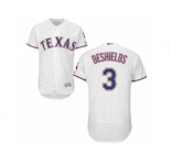 Men's Majestic Texas Rangers #3 Delino DeShields White Flexbase Authentic Collection MLB Jersey