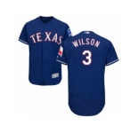 Men's Majestic Texas Rangers #3 Russell Wilson Royal Blue Flexbase Authentic Collection MLB Jersey