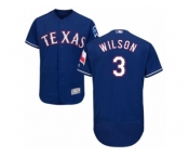 Men's Majestic Texas Rangers #3 Russell Wilson Royal Blue Flexbase Authentic Collection MLB Jersey