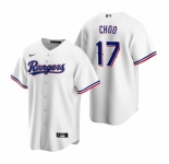 Men's Nike Texas Rangers #17 Shin-Soo Choo White Home Stitched Baseball Jersey