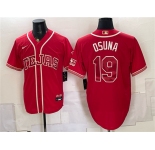 Men's Texas Rangers #19 Alejandro Osuna Red 2026 City Connect Stadium Stitched Baseball Jersey