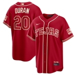 Men's Texas Rangers #20 Ezequiel Durán Red 2026 City Connect Stadium Stitched Baseball Jersey