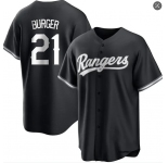 Mens Texas Rangers #21 Jake Burger Nike Black Fashion Limited Jersey