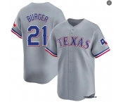 Mens Texas Rangers #21 Jake Burger Nike Gray Road Limited Jersey