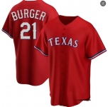 Mens Texas Rangers #21 Jake Burger Nike Red Alternate Limited Jersey