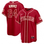 Men's Texas Rangers #24 Brandon Nimmo Red 2026 City Connect Stadium Stitched Baseball Jersey