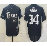 Men's Texas Rangers #34 Nolan Ryan Black Gothic Mexico 2025 Vapor Premier Limited Jersey