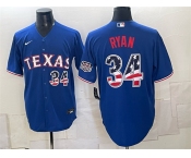Men's Texas Rangers #34 Nolan Ryan Royal 2026 USA 250 Fourth of July Home Stitched Baseball Jersey