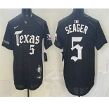 Men's Texas Rangers #5 Corey Seager Black Gothic Mexico 2025 Vapor Premier Limited Jersey