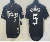 Men's Texas Rangers #5 Corey Seager Black Gothic Mexico 2025 Vapor Premier Limited Jersey