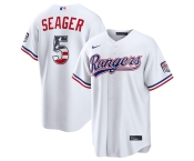 Men's Texas Rangers #5 Corey Seager White 2026 USA 250 Fourth of July Home Stitched Baseball Jersey
