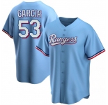Men's Texas Rangers #53 Adolis Garcia Light Blue Cool Base Stitched Baseball Jersey