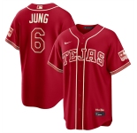 Men's Texas Rangers #6 Josh Jung Red 2026 City Connect Stadium Stitched Baseball Jersey