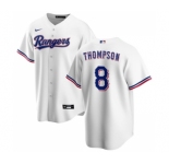 Men's Texas Rangers #8 Bubba Thompson White Cool Base Stitched Baseball Jersey