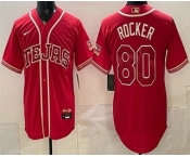 Men's Texas Rangers #80 Kumar Rocker Red 2026 City Connect Stadium Jersey