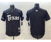 Men's Texas Rangers Blank Black Gothic Mexico 2025 Vapor Premier Limited Stitched Baseball Jersey