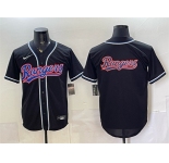 Men's Texas Rangers Team Big Logo 2026 Fashion Replica Black Out Stitched Baseball Jersey