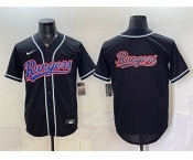 Men's Texas Rangers Team Big Logo 2026 Fashion Replica Black Out Stitched Baseball Jersey