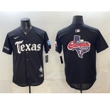 Men's Texas Rangers Team Big Logo Black Gothic Mexico 2025 Vapor Premier Limited Stitched Baseball Jersey