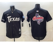 Men's Texas Rangers Team Big Logo Black Gothic Mexico 2025 Vapor Premier Limited Stitched Baseball Jersey