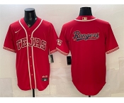 Men's Texas Rangers Team Big Logo Red 2026 City Connect Stadium Stitched Baseball Jersey