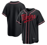 Men's Minnesota Twins Blank Black Out Stitched Baseball Jersey