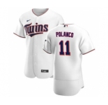 Men's Nike Minnesota Twins #11 Jorge Polanco White Home 2020 Authentic Player Baseball Jersey