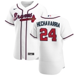 Atlanta Braves #24 Adeiny Hechavarria Men's Nike White Home 2020 Authentic Player MLB Jersey