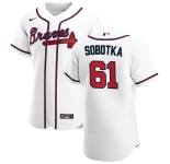 Atlanta Braves #61 Chad Sobotka Men's Nike White Home 2020 Authentic Player MLB Jersey