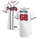 Atlanta Braves #68 Tyler Matzek Men's Nike White Home 2020 Authentic Player MLB Jersey