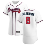 Atlanta Braves #8 Charlie Culberson Men's Nike White Home 2020 Authentic Player MLB Jersey