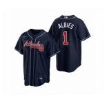 Men's Atlanta Braves #1 Ozzie Albies Nike Navy 2020 Replica Alternate Jersey