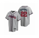 Men's Atlanta Braves #22 Nick Markakis Nike Gray 2020 Replica Road Jersey