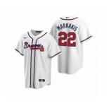 Men's Atlanta Braves #22 Nick Markakis Nike White 2020 Replica Home Jersey