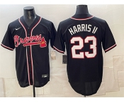 Men's Atlanta Braves #23 Michael Harris II 2026 Fashion Replica Black Out Stitched Baseball Jersey