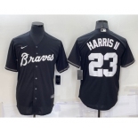 Men's Atlanta Braves #23 Michael Harris II Black Turn Back The Clock Stitched Cool Base Jersey