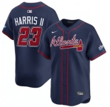 Men's Atlanta Braves #23 Michael Harris II Navy 2025 Speedway Classic Alternate Limited Stitched Baseball Jersey