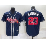 Men's Atlanta Braves #23 Michael Harris II Navy Blue Stitched MLB Cool Base Nike Jersey